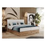 Łóżko kontynentalne ALBERO 4 120x200 - H4 - biały, ekoskóra