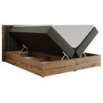 Łóżko kontynentalne ALBERO 4 180x200 - H3 - szary, ekoskóra