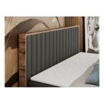 Łóżko kontynentalne ALBERO 4 180x200 - H4 - szary, ekoskóra