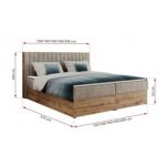 Łóżko kontynentalne ALBERO 4 140x200 - H3 - beżowy, struktura