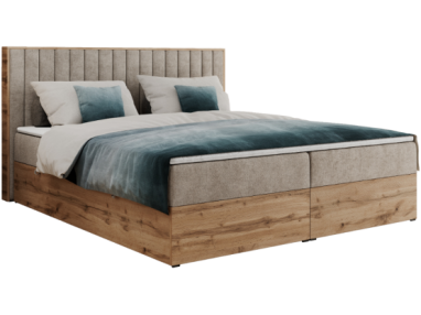 Łóżko kontynentalne ALBERO 4 120x200 - H4 - beżowy, struktura