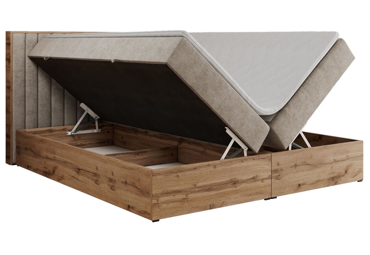 Łóżko kontynentalne ALBERO 4 200x200 - H4 - beżowy, struktura