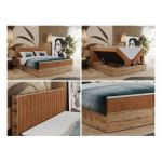 Łóżko kontynentalne ALBERO 4 140x200 - H4 - pomarańczowy, struktura