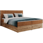 Łóżko kontynentalne ALBERO 4 160x200 - H4 - pomarańczowy, struktura