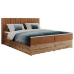 Łóżko kontynentalne ALBERO 4 200x200 - H4 - pomarańczowy, struktura