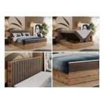 Łóżko kontynentalne ALBERO 4 120x200 - H3 - brązowy, welwet