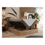 Łóżko kontynentalne ALBERO 4 140x200 - H3 - brązowy, welwet