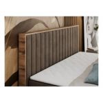 Łóżko kontynentalne ALBERO 4 160x200 - H3 - brązowy, welwet