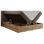 Łóżko kontynentalne ALBERO 4 160x200 - H3 - brązowy, welwet