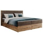 Łóżko kontynentalne ALBERO 4 140x200 - H4 - brązowy, welwet