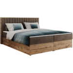 Łóżko kontynentalne ALBERO 4 160x200 - H4 - brązowy, welwet