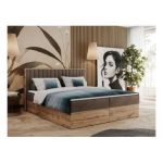 Łóżko kontynentalne ALBERO 4 200x200 - H4 - brązowy, welwet