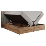 Łóżko kontynentalne ALBERO 4 140x200 - H3 - jasnoszary, welwet