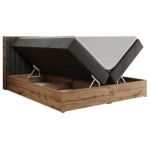 Łóżko kontynentalne ALBERO 4 180x200 - H4 - ciemnoszary, welwet