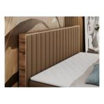 Łóżko kontynentalne ALBERO 4 140x200 - H4 - brązowy, ekoskóra