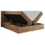 Łóżko kontynentalne ALBERO 4 200x200 - H4 - brązowy, ekoskóra