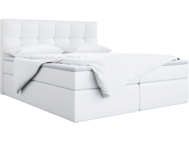 Wygodne i praktyczne łóżko kontynentalne z pikowanym zagłowiem i opcją wyboru materaca - ALVIN / Madryt 920