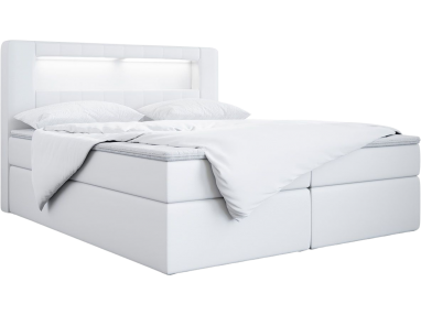 Kontynentalne łóżko do sypialni z oświetlonym zagłowiem w nowoczesnym stylu - GOLD 5 / Madryt 920
