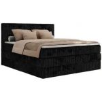 Łóżko kontynentalne TILIANO KING 160x200 - H4 - czarny, sztruks