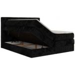Łóżko kontynentalne TILIANO KING 140x200 - H4 - czarny, sztruks