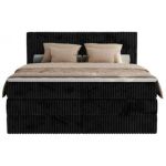 Łóżko kontynentalne TILIANO KING 200x200 - H3 - czarny, sztruks