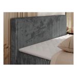 Łóżko kontynentalne TILIANO KING 200x200 - H4 - szary, sztruks