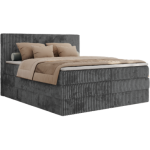 Łóżko kontynentalne TILIANO KING 200x200 - H3 - szary, sztruks