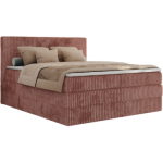 Łóżko kontynentalne TILIANO KING 200x200 - H4 - różowy, sztruks