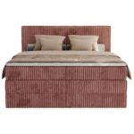 Łóżko kontynentalne TILIANO KING 200x200 - H4 - różowy, sztruks