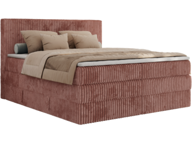 Łóżko kontynentalne TILIANO KING 200x200 - H3 - różowy, sztruks