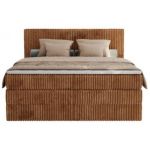 Łóżko kontynentalne TILIANO KING 200x200 - H4 - pomarańczowy, sztruks