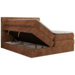 Łóżko kontynentalne TILIANO KING 200x200 - H4 - pomarańczowy, sztruks