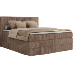 Łóżko kontynentalne TILIANO KING 200x200 - H3 - brązowy, sztruks