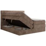 Łóżko kontynentalne TILIANO KING 200x200 - H3 - brązowy, sztruks