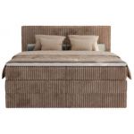 Łóżko kontynentalne TILIANO KING 160x200 - H3 - brązowy, sztruks