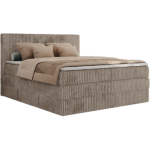 Łóżko kontynentalne TILIANO KING 200x200 - H4 - jasnobrązowy, sztruks