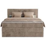 Łóżko kontynentalne TILIANO KING 200x200 - H3 - jasnobrązowy, sztruks