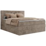 Łóżko kontynentalne TILIANO KING 140x200 - H3 - jasnobrązowy, sztruks