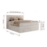 Łóżko kontynentalne TILIANO KING 200x200 - H3 - beżowy, sztruks
