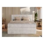 Łóżko kontynentalne TILIANO KING 180x200 - H3 - beżowy, sztruks