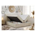 Łóżko kontynentalne FAST 160x200 - H3 - beżowy, welwet