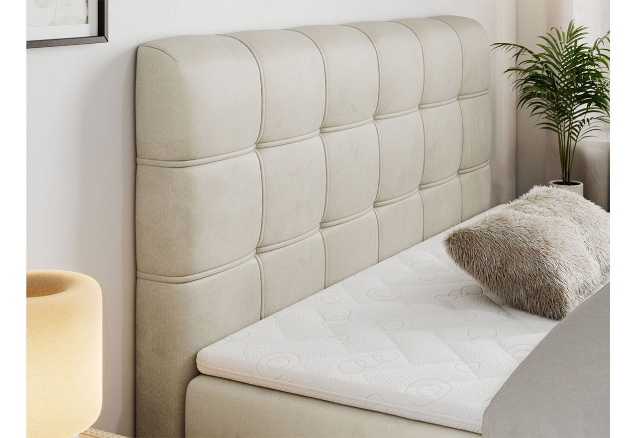 Łóżko kontynentalne FAST 160x200 - H3 - beżowy, welwet