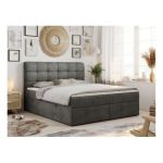 Łóżko kontynentalne FAST 160x200 - H3 - ciemnoszary, welwet