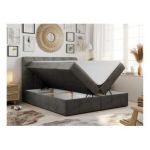 Łóżko kontynentalne FAST 160x200 - H3 - ciemnoszary, welwet