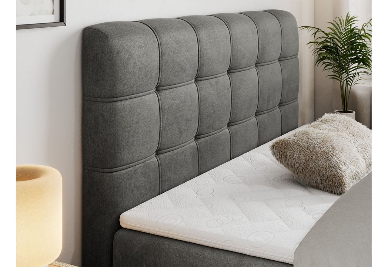 Łóżko kontynentalne FAST 160x200 - H3 - ciemnoszary, welwet