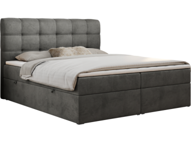 Łóżko kontynentalne FAST 180x200 - H3 - ciemnoszary, welwet