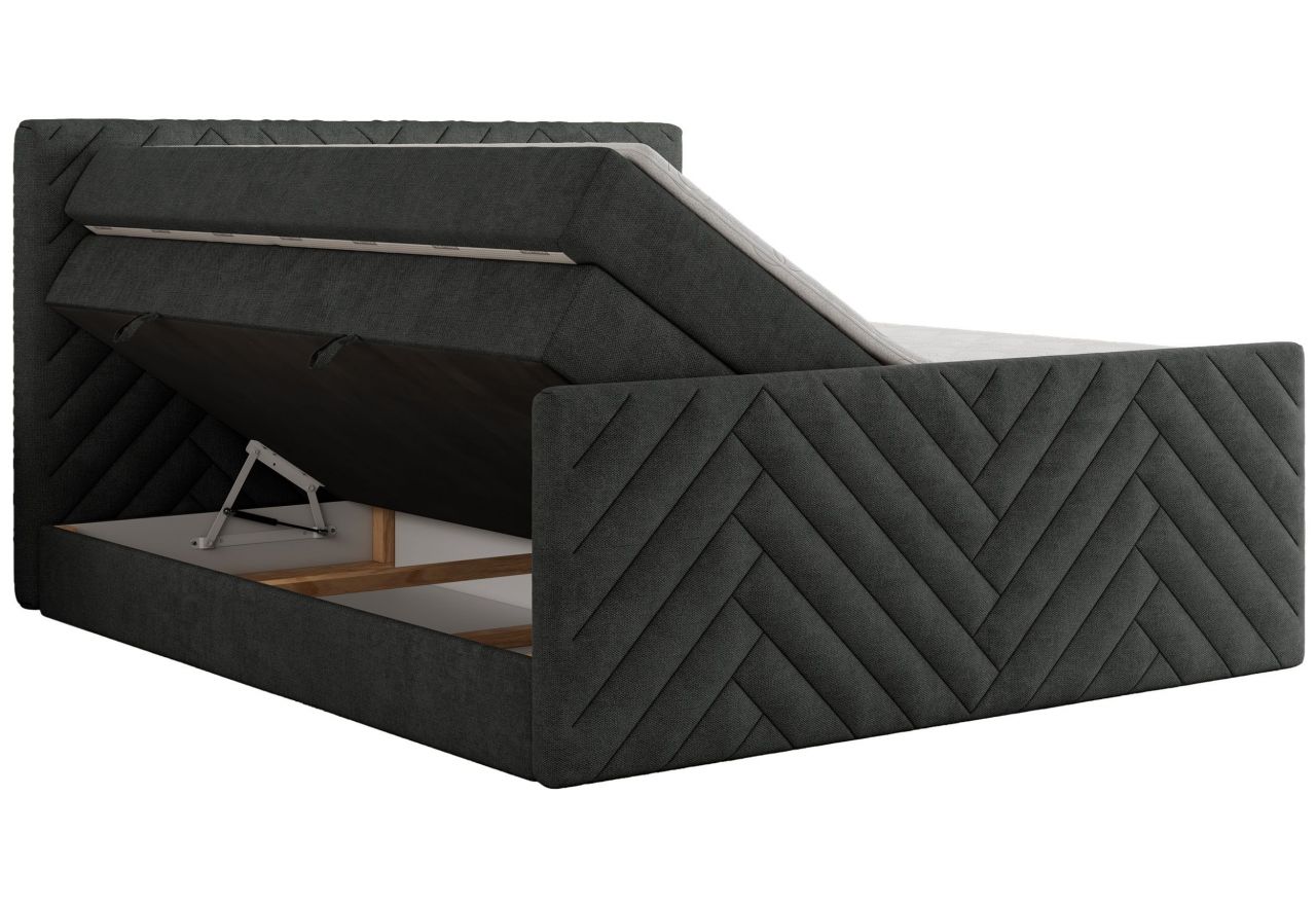 Łóżko kontynentalne PARIS KING DUO 140x200 - H3 - ciemnoszary, struktura