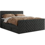 Łóżko kontynentalne PARIS KING DUO 200x200 - H3 - ciemnoszary, struktura