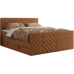 Łóżko kontynentalne PARIS KING DUO 160x200 - H3 - pomarańczowy, struktura