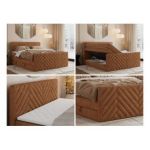 Łóżko kontynentalne PARIS KING DUO 120x200 - H4 - pomarańczowy, struktura